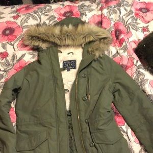 American Eagle Faux fur hooded parka